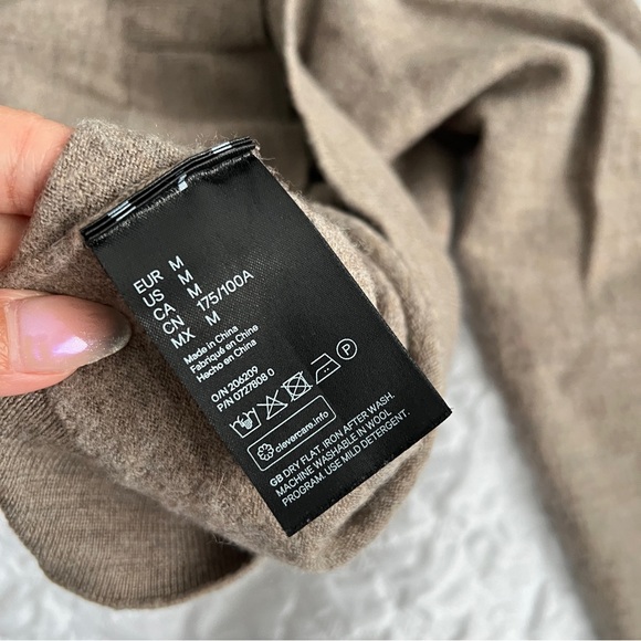 H&M HM Brown Washed Wool Knitted Pullover Longshleeve Semi-stretch  - Medium - Picture 3 of 10